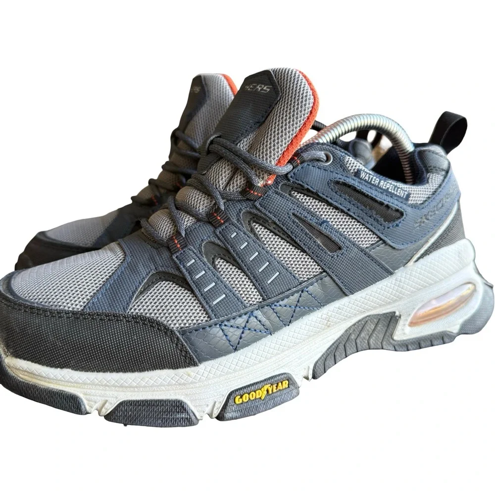 Skechers Mens Air Envoy Water Repellent Hiking Shoes Charcoal Grey Orange  Sz9